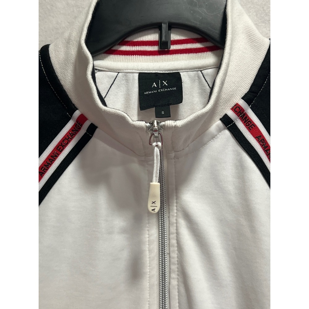 Armani Exchange A|X Track Jacket Full Zip White‎ Black Red Stripe Small S